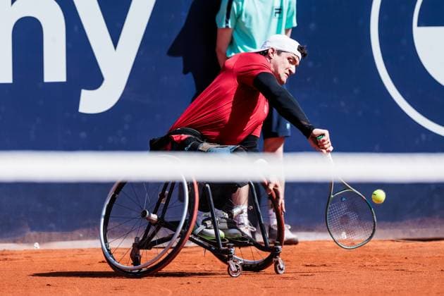 BMW Open Munich ATP 500 19 04 2025 Allianz Para Trophy Final Gustavo Fernandez Argentina in match against Alfie Hewett Great Britain BMW Open by Bitpanda Munich ATP 500 Day 8, Munich, MTTC Iphitos on 19 04 2025 Copyright: xBEAUTIFULxSPORTS Wunderlx