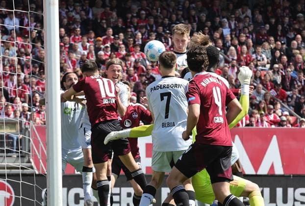 19 04 2024 Soccer Season 2024 2025 2 Soccer Bundesliga 30 Matchday 1 FC Nürnberg FCN Club SC Paderborn 07 SCP Sportfoto Zink DaMa xdaxmax DFL regulations prohibit any use of photographs as image sequences and or quasi video only for editorial use Tor Treffer Torschuß zum 1 1 Torschütze Tjark Scheller 25, SC Paderborn 07