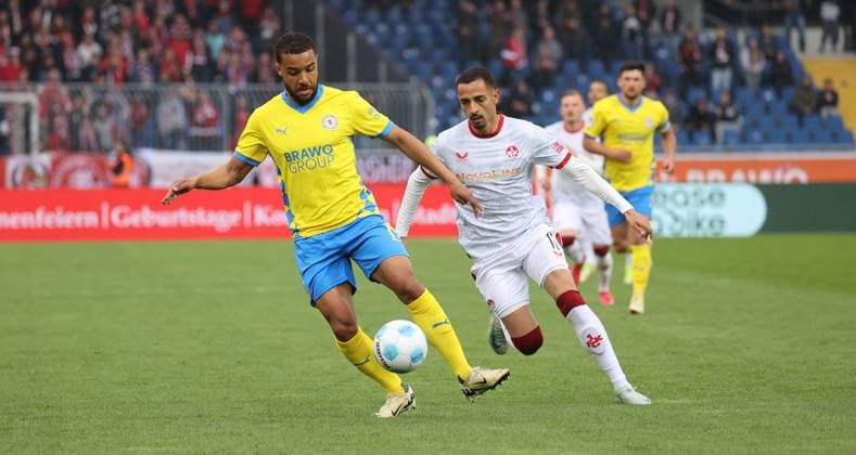 Eintracht BS vs 1 FC Kaiserslautern Braunschweig, 19 04 2025, Football, Season 24 25, 2 Bundesliga, Matchday 30, Eintracht Braunschweig vs 1 FC Kaiserslautern, Picture shows Leon Bell Bell BTSV, 19 Braunschweig