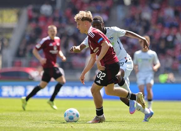 19 04 2024 Soccer Season 2024 2025 2 Soccer Bundesliga 30 Matchday 1 FC Nürnberg FCN Club SC Paderborn 07 SCP Sportfoto Zink DaMa xdaxmax DFL regulations prohibit any use of photographs as image sequences and or quasi video only for editorial use Tim Janisch 32, 1 FC Nürnberg FCN Ilyas Ansah 29, SC Paderborn 07