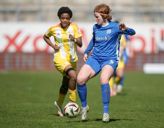 19 04 2025, Hänsch Arena, Meppen, GER, 2 Frauen Bundesliga SV Meppen 1 FC Union Berlin, Lena Maria Göppel SV Meppen 5 DFL REGULATIONS PROHIBIT ANY USE OF PHOTOGRAPHS AS IMAGE SEQUENCES AND OR QUASI VIDEO Meppen Niedersachsen Germany Hänsch Arena