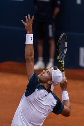 April 19, 2025, Barcelona, Barcelona, Spain: Holger Rune of Denmark during the semifinals between Karen Khachanov on Barcelona Open Banc Sabadell Trofeo Conde de Godo on April 19, 2025 in Barcelona, Spain. Barcelona Spain - ZUMAs316 20250419_znp_s316_031 Copyright: xMartixSeguraxRamonedax