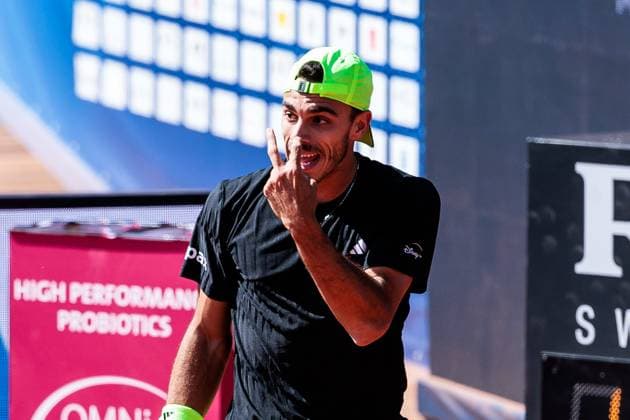 BMW Open Munich ATP 500 19 04 2025 Francisco Cerundolo Argentina frustrated in match against Ben Shelton USA semi-final BMW Open by Bitpanda Munich ATP 500 Day 8, Munich, MTTC Iphitos on 19 04 2025 Copyright: xBEAUTIFULxSPORTS Wunderlx