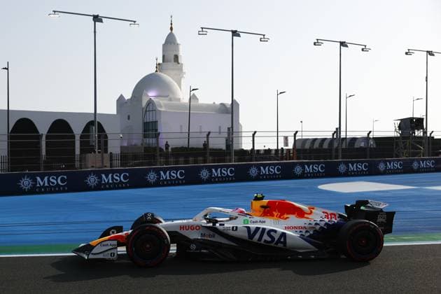 F1 Saudi Arabian Grand Prix 2025 Practice 3 Liam Lawson of Racing Bulls during third practice ahead of the Formula 1 Saudi Arabian Grand Prix at Jeddah Corniche Circuit in Jeddah, Saudi Arabia on April 19, 2025. Jeddah Saudi Arabia  Copyright: xJakubxPorzyckix originalFilename:porzycki-f1saudia250419_npA8z.jpg