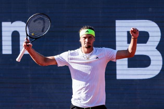 BMW Open Munich ATP 500 19 04 2025 Alexander Zverev Germany celebrates after winning the match against Fabian Marozsan Hungary , Semifinal BMW Open by Bitpanda Munich ATP 500 Day 8, Munich, MTTC Iphitos on 19 04 2025 Copyright: xBEAUTIFULxSPORTS Wunderlx
