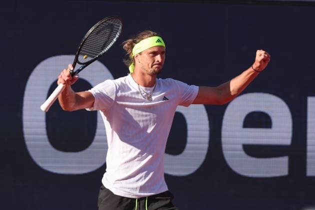 Alexander Zverev cheers after the win, jubilation, joy, emotion Tennis BMW Open 2025 ATP MTTC Iphitos Munich Germany April 19, 2025 Copyright: xJuergenxHasenkopfx