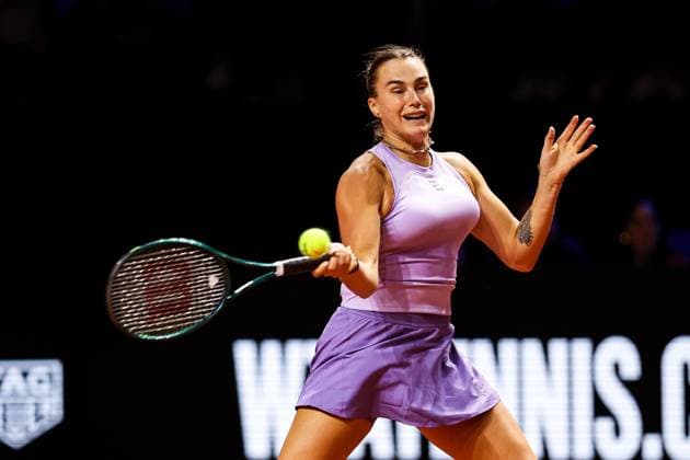 in the picture Aryna Sabalenka Aryna Sabalenka vs Elise Mertens BEL GER, Porsche Tennis Grand Prix GP Stuttgart 2025, WTA500, 19 04 2025 GER, Porsche Tennis Grand Prix GP Stuttgart 2025, WTA500, 19 04 2025 Stuttgart Copyright: xEibner-Pressefoto RogerxBuerkex EP