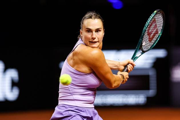 in the picture Aryna Sabalenka Aryna Sabalenka vs Elise Mertens BEL GER, Porsche Tennis Grand Prix GP Stuttgart 2025, WTA500, 19 04 2025 GER, Porsche Tennis Grand Prix GP Stuttgart 2025, WTA500, 19 04 2025 Stuttgart Copyright: xEibner-Pressefoto RogerxBuerkex EP
