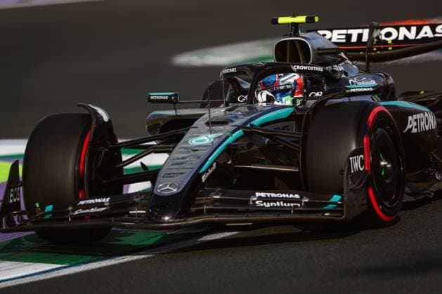 F1 - SAUDI ARABIAN GRAND PRIX 2025 12 KIMI ANTONELLI Andrea (ita), Mercedes AMG F1 Team W16, action during the Formula 1 STC Saudi Arabian Grand Prix 2025, 5th round of the 2025 FIA Formula One World Championship, WM, Weltmeisterschaft from April 18 to 20, 2025 on the Jeddah Corniche Circuit, in Jeddah, Saudi Arabia - JeddahSaudi Arabia  Copyright: xANTONINxVINCENTx