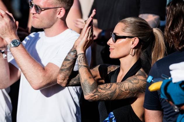BMW Open Munich ATP 500 19 04 2025 Sophia Thomalla girlfriend of Alexander Zverev applauds BMW Open by Bitpanda Munich ATP 500 Day 8, Munich, MTTC Iphitos on 19 04 2025 Copyright: xBEAUTIFULxSPORTS Wunderlx