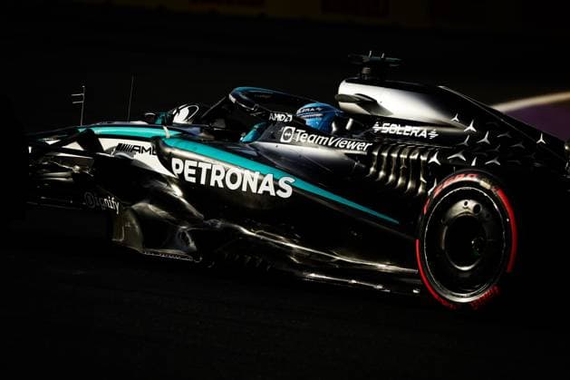 F1 - SAUDI ARABIAN GRAND PRIX 2025 63 RUSSELL George (gbr), Mercedes AMG F1 Team W16, action during the Formula 1 STC Saudi Arabian Grand Prix 2025, 5th round of the 2025 FIA Formula One World Championship, WM, Weltmeisterschaft from April 18 to 20, 2025 on the Jeddah Corniche Circuit, in Jeddah, Saudi Arabia - JeddahSaudi Arabia  Copyright: xFLORENTxGOODENx