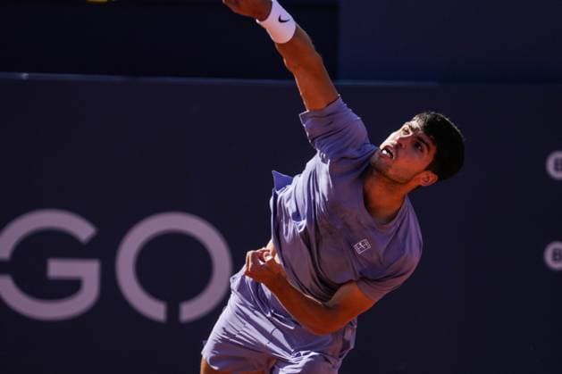 April 19, 2025, Barcelona, Barcelona, Spain: Carlos Alcaraz of Spain during the semifinals between Arthur Fils of France on Barcelona Open Banc Sabadell Trofeo Conde de Godo on April 19, 2025 in Barcelona, Spain. Barcelona Spain - ZUMAs316 20250419_znp_s316_072 Copyright: xMartixSeguraxRamonedax