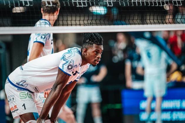 Volleyball Men Season 2024 2025 1 Volleyball Bundesliga Men Semifinal SVG Lüneburg vs VfB Friedrichshafen 19 04 2025 Jose Israel Masso Alvarez 1, VfB Friedrichshafen Lüneburg LKH Arena Niedersachsen Germany