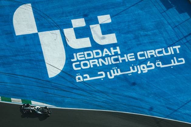 FORMULE 1 : Grand Prix Arabie Saoudite - 19 04 2025 63 George Russell (GBR) Mercedes AMG Petronas F1 Team (DEU) Mercedes-AMG W16 E Mercedes during the 2025 Formula One STC Saudi Arabian Grand Prix, 5th round of the 2025 Formula 1 World Championship, WM, Weltmeisterschaft taking place from April 18 to 20, 2025 on the Jeddah Corniche Circuit, in Jeddah (SAU) JEDDAHSaudi Arabia  Copyright: xMPSxAGENCYx