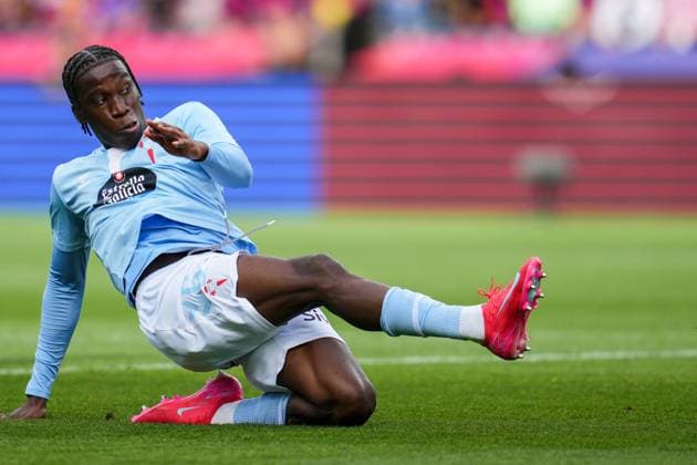 FC Barcelona, Barca - RC Celta. La Liga EA Sports match. Date 32 Ilaix Moriba of RC Celta during the La Liga EA Sports match between FC Barcelona and RC Celta played at Lluis Companys Stadium on 19 April 2025 in Barcelona, Spain. kpng Copyright: xBaguxBlancox xPressinphotox PS_240419_BAR_CEL_768