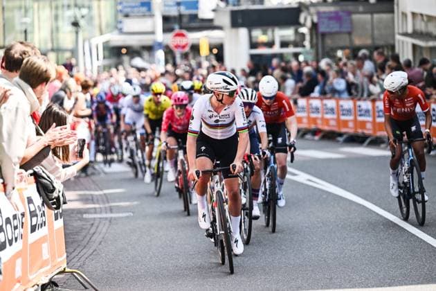 Belgian Lotte Kopecky of SD Worx-Protime pictured in action during the women elite Amstel Gold Race one day cycling race, 157,4 km from Maastricht to Valkenburg, The Netherlands, Sunday 20 April 2025. BELGA POOLxLUCxCLAESSEN  x121305423x