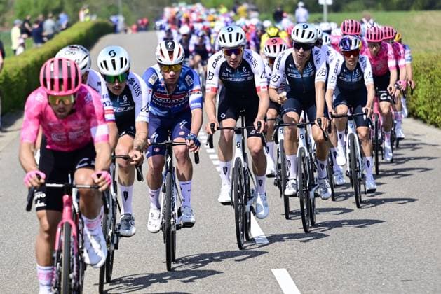Canadian Nickolas Zukowsky of Q36.5 Pro Cycling Team pictured in action during the men elite Amstel Gold Race one day cycling race, 255,9 km from Maastricht to Valkenburg, The Netherlands, Sunday 20 April 2025. DIRKxWAEM  x121306383x