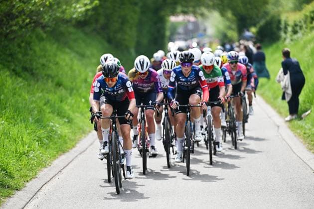 French Jade Wiel of FDJ-Suez pictured in action during the women elite Amstel Gold Race one day cycling race, 157,4 km from Maastricht to Valkenburg, The Netherlands, Sunday 20 April 2025. POOLxLUCxCLAESSEN  x121306742x