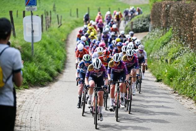 Dutch Anna van der Breggen of SD Worx-Protime pictured in action during the women elite Amstel Gold Race one day cycling race, 157,4 km from Maastricht to Valkenburg, The Netherlands, Sunday 20 April 2025. POOLxLUCxCLAESSEN  x121306747x