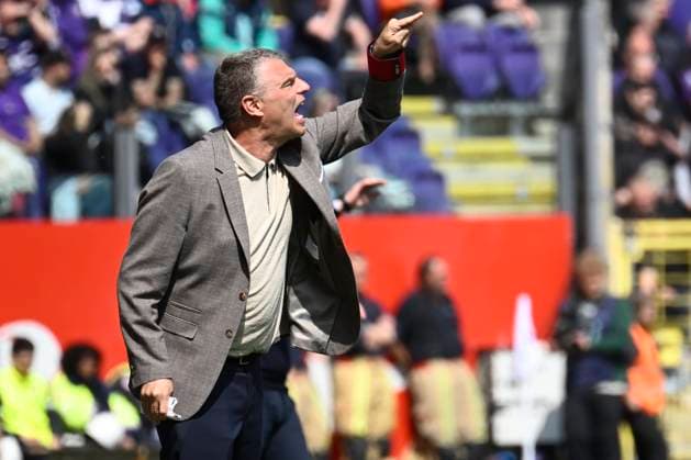 RSC Anderlecht v Royal Antwerp FC - Jupiler Pro League Champions Play-Off ANDERLECHT, BELGIUM - APRIL 20 : Ulderink Andries head coach of Royal Antwerp FC pictured during the Jupiler Pro League Champions Play-Off match between RSC Anderlecht and Royal Antwerp FC on April 20, 2025 in Anderlecht, Belgium, 20 04 2025 Anderlecht Belgium  Copyright: xPeterxDexVoechtx