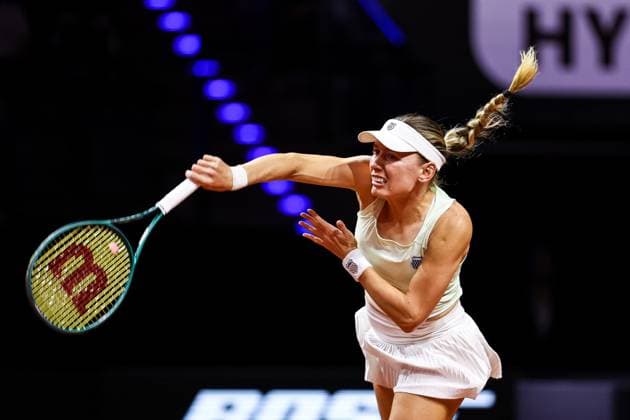 In the picture Jelena Ostapenko semi-final Ekaterina Alexandrova vs Jelena Ostapenko LAT GER, Porsche Tennis Grand Prix GP Stuttgart 2025, WTA500, 20 04 2025 GER, Porsche Tennis Grand Prix GP Stuttgart 2025, WTA500, 20 04 2025 Stuttgart Copyright: xEibner-Pressefoto RogerxBuerkex EP