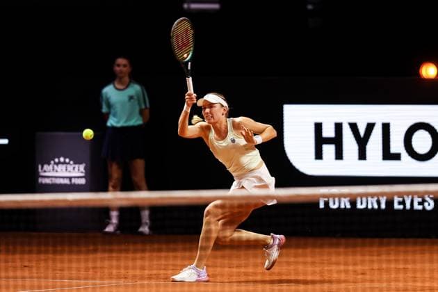In the picture Ekaterina Alexandrova semi-final Ekaterina Alexandrova vs Jelena Ostapenko LAT GER, Porsche Tennis Grand Prix GP Stuttgart 2025, WTA500, 20 04 2025 GER, Porsche Tennis Grand Prix GP Stuttgart 2025, WTA500, 20 04 2025 Stuttgart Copyright: xEibner-Pressefoto RogerxBuerkex EP