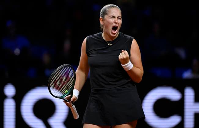 Jelena Ostapenko LAT jubilation, joy, emotion, emotional, jubilant, happy, Tennis Ladies Porsche Cup Porsche Tennis Grand Prix GP Stuttgart 2025 Porsche Arena 20 04 2024 DFL REGULATIONS PROHIBIT ANY USE OF PHOTOGRAPHS AS IMAGE SEQUENCES AND OR QUASI VIDEO Tennis Ladies Porsche Cup Porsche Tennis Grand Prix GP Stuttgart 2025