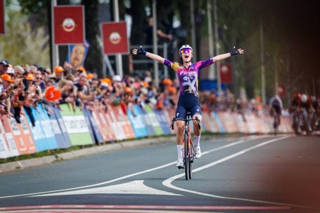 Mischa Bredewold wins Ladies edition during the Amstel Gold Race Maastricht to Valkenburg in BERG EN TERBLIJT, Netherlands on April 20, 2025, photo by Jules van Iperen EYE4images DeFodi Images