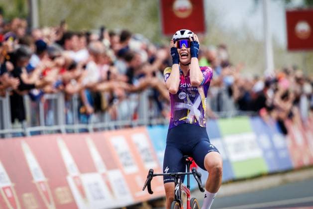 Mischa Bredewold wins Ladies edition during the Amstel Gold Race Maastricht to Valkenburg in BERG EN TERBLIJT, Netherlands on April 20, 2025, photo by Jules van Iperen EYE4images DeFodi Images