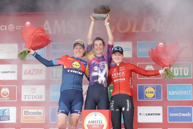 Valkenburg, 20-04-2025, cycling, Amstel Gold Race, women, Mischa Bredwold, is the winner of the 59th Amstel Gold Race for women, with Ellen van Dijk in 2nd place and Puck Pieterse in 3rd place Amstel Gold Race 2025 Women  x28846558x Copyright: