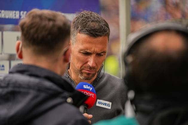2 Soccer Bundesliga, Karlsruher SC SpVgg Greuther Fürth, 20 04 2025 Christian Eichner Karlsruher SC Coach after the match in Sky Interview 2 Soccer Bundesliga, Karlsruher SC SpVgg Greuther Fürth BBBank Wildpark Karlsruhe, 20 04 2025 DFB DFL REGULATIONS PROHIBIT ANY USE OF PHOTOGRAPHS AS IMAGE SEQUENCES AND OR QUASI VIDEO Copyright: xBEAUTIFULxSPORTS Boscox
