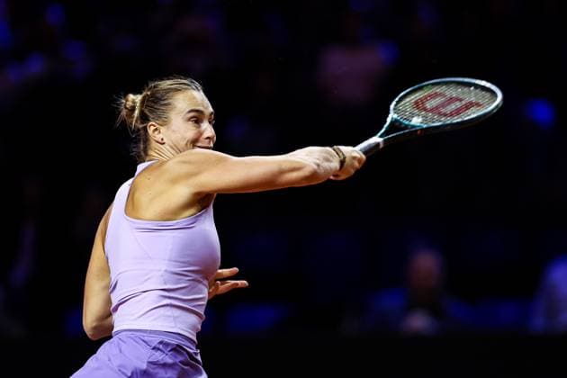 In the picture Aryna Sabalenka semi-final Aryna Sabalenka vs Jasmine Paolini ITA GER, Porsche Tennis Grand Prix GP Stuttgart 2025, WTA500, 20 04 2025 GER, Porsche Tennis Grand Prix GP Stuttgart 2025, WTA500, 20 04 2025 Stuttgart Copyright: xEibner-Pressefoto RogerxBuerkex EP