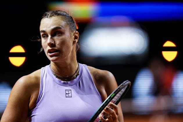 In the picture Aryna Sabalenka semi-final Aryna Sabalenka vs Jasmine Paolini ITA GER, Porsche Tennis Grand Prix GP Stuttgart 2025, WTA500, 20 04 2025 GER, Porsche Tennis Grand Prix GP Stuttgart 2025, WTA500, 20 04 2025 Stuttgart Copyright: xEibner-Pressefoto RogerxBuerkex EP