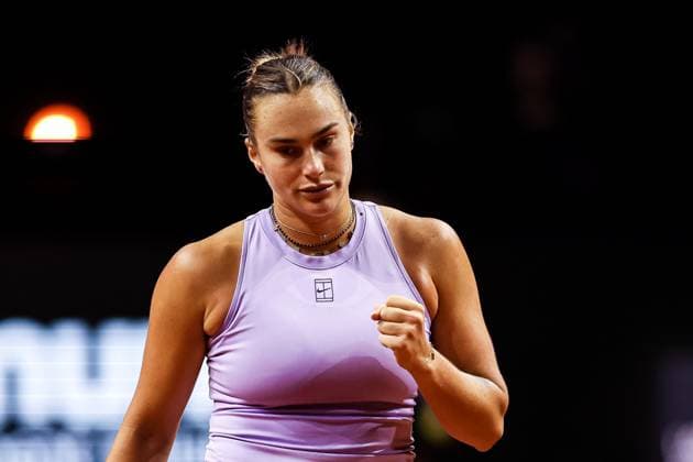 In the picture Aryna Sabalenka semi-final Aryna Sabalenka vs Jasmine Paolini ITA GER, Porsche Tennis Grand Prix GP Stuttgart 2025, WTA500, 20 04 2025 GER, Porsche Tennis Grand Prix GP Stuttgart 2025, WTA500, 20 04 2025 Stuttgart Copyright: xEibner-Pressefoto RogerxBuerkex EP