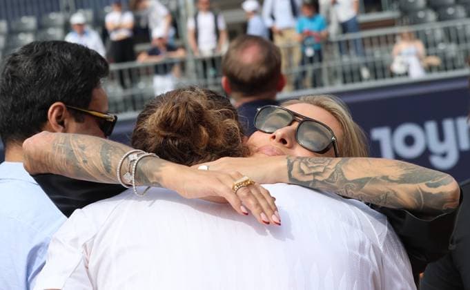 Sophia Thomalla congratulates her boyfriend, Alexander Zverev GER on his victory, Portrait, Award ceremony, Honoring, Tennis BMW Open by Bitpanda ATP 500 Final Singles Munich 20 04 2025 PHOTO Mladen Lackovic LakoPress