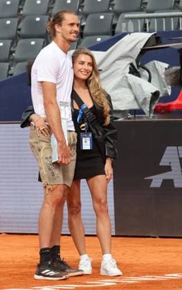 Sophia Thomalla and boyfriend Alexander Zverev GER Portrait, Lederhosen, Award Ceremony, Honoring, Tennis BMW Open by Bitpanda ATP 500 Final Singles Munich 20 04 2025 PHOTO Mladen Lackovic LakoPress