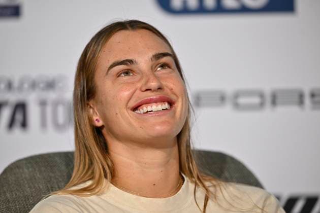 Aryna Sabalenka BLR Portrait Press Conference PK Tennis Ladies Porsche Cup Porsche Tennis Grand Prix GP Stuttgart 2025 Porsche Arena 20 04 2024 DFL REGULATIONS PROHIBIT ANY USE OF PHOTOGRAPHS AS IMAGE SEQUENCES AND OR QUASI VIDEO Tennis Ladies Porsche Cup Porsche Tennis Grand Prix GP Stuttgart 2025