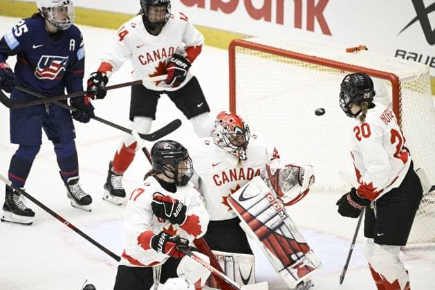 Goalkeeper Ann-Renee Desbiens of Canada during the IIHF Women s Ice hockey, Eishockey World Championship, WM, Weltmeisterschaft final match between USA and Canada in Ceske Budejovice, Czechia, on April 20, 2025. Ceske Budejovice Czechia LKFTFX20250420202857YGLU  Copyright: xEmmixKorhonenx LKFTFX20250420202857YGLU