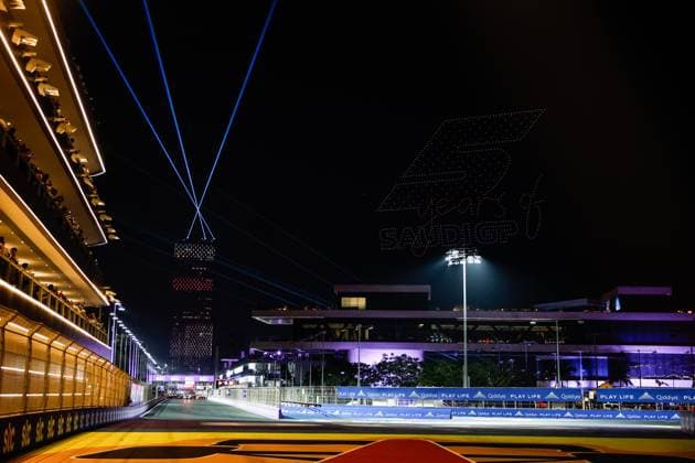 F1 - SAUDI ARABIAN GRAND PRIX 2025 Drones during the Formula 1 STC Saudi Arabian Grand Prix 2025, 5th round of the 2025 FIA Formula One World Championship, WM, Weltmeisterschaft from April 18 to 20, 2025 on the Jeddah Corniche Circuit, in Jeddah, Saudi Arabia - JeddahSaudi Arabia  Copyright: xDPPIx
