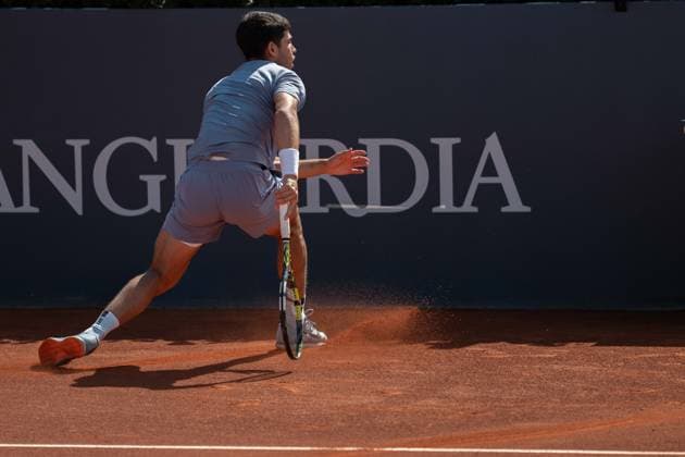 April 20, 2025, Barcelona, Catalonia, Spain: ATP, Tennis Herren 500_Barcelona_Conde de God tournament, ATP 500 Conde de God Final in Barcelona Ã Holger Rune surprisingly defeats world number two Carlos Alcaraz...carlos alcaraz,Holger Rune Barcelona Spain - ZUMAr179 0813194646st Copyright: xEricxRenomx