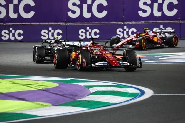 F1 - SAUDI ARABIAN GRAND PRIX 2025 16 LECLERC Charles (mco), Scuderia Ferrari SF-25, action 16 LECLERC Charles (mco), Scuderia Ferrari SF-25, action during the Formula 1 STC Saudi Arabian Grand Prix 2025, 5th round of the 2025 FIA Formula One World Championship, WM, Weltmeisterschaft from April 18 to 20, 2025 on the Jeddah Corniche Circuit, in Jeddah, Saudi Arabia - JeddahSaudi Arabia Copyright: xFLORENTxGOODENx