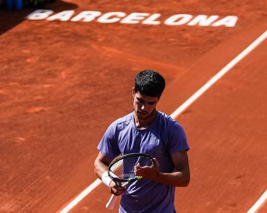 April 20, 2025, Barcelona, Barcelona, Spain: Carlos Alcaraz of Spain during final between Holger Rune of Denmark on Barcelona Open Banc Sabadell Trofeo Conde de Godo on April 20, 2025 in Barcelona, Spain. Barcelona Spain - ZUMAs316 20250420_znp_s316_126 Copyright: xMartixSeguraxRamonedax