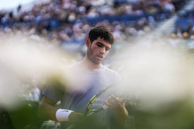 April 20, 2025, Barcelona, Barcelona, Spain: Carlos Alcaraz of Spain during final between Holger Rune of Denmark on Barcelona Open Banc Sabadell Trofeo Conde de Godo on April 20, 2025 in Barcelona, Spain. Barcelona Spain - ZUMAs316 20250420_znp_s316_141 Copyright: xMartixSeguraxRamonedax
