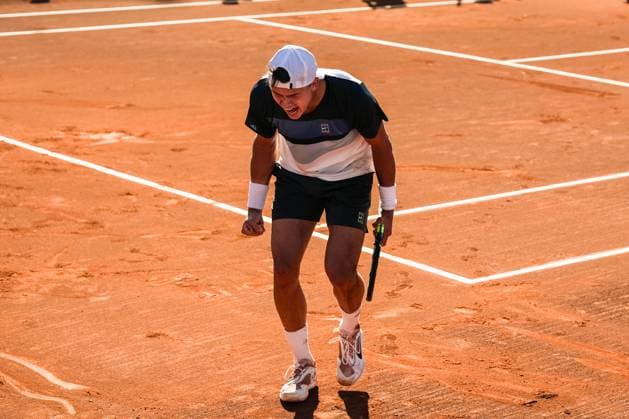 April 20, 2025, Barcelona, Barcelona, Spain: Holger Rune of Denmark during final between Carlos Alcaraz of Spain on Barcelona Open Banc Sabadell Trofeo Conde de Godo on April 20, 2025 in Barcelona, Spain. Barcelona Spain - ZUMAs316 20250420_znp_s316_150 Copyright: xMartixSeguraxRamonedax