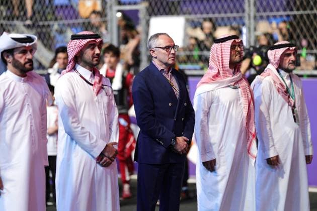 F1 - SAUDI ARABIAN GRAND PRIX 2025 DOMENICALI Stefano (ita), Chairman and CEO Formula One Group FOG, portrait during the Formula 1 STC Saudi Arabian Grand Prix 2025, 5th round of the 2025 FIA Formula One World Championship, WM, Weltmeisterschaft from April 18 to 20, 2025 on the Jeddah Corniche Circuit, in Jeddah, Saudi Arabia - JeddahSaudi Arabia  Copyright: xFLORENTxGOODENx