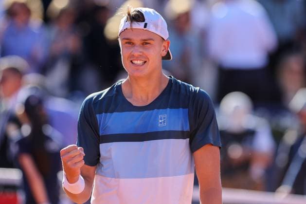 Barcelona open Banc Sabadell 2025, Real Club De Tennis Holger Rune of Denmark celebrates after winning the Final Match against Carlos Alcaraz of Spain during the Barcelona Open Banc Sabadell 2025 at Real Club De Tenis Barcelona on April 20, 2025 in Barcelona, Spain barcelona Real Club De Tenis Barcelona on catalunya spain Copyright: xYoussefxLoulidix