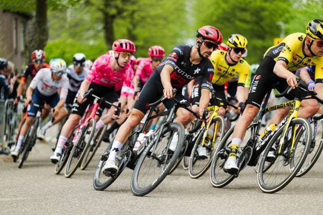 Cycling, Amstel Gold Race Men, 20 04 2025 Center Julian Alaphilippe FRA, Tudor Pro Cycling Team Berg en Terblijt Limburg Netherlands Copyright: xMarcelxHilgerx