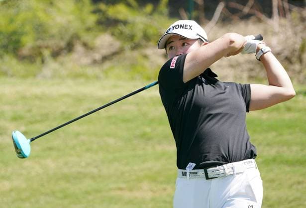 Golf: JM Eagle LA Championship Akie Iwai of Japan plays during the final round of the JM Eagle LA Championship golf tournament at El Caballero Country Club in Los Angeles on April 20, 2025.  A14AA0004475661P