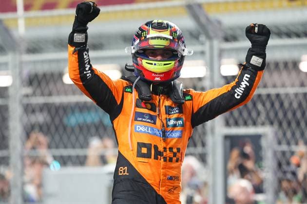 F1 Grand Prix Of Saudi Arabia: Race Oscar Piastri of Australia and the McLaren F1 Team celebrates his win after the F1 Grand Prix of Saudi Arabia at Jeddah Corniche Circuit in Jeddah, Saudi Arabia, on April 20, 2025. Jeddah Mecca Saudi Arabia  Copyright: xPaddockerx originalFilename:paddocker-f1grandp250420_npEza.jpg