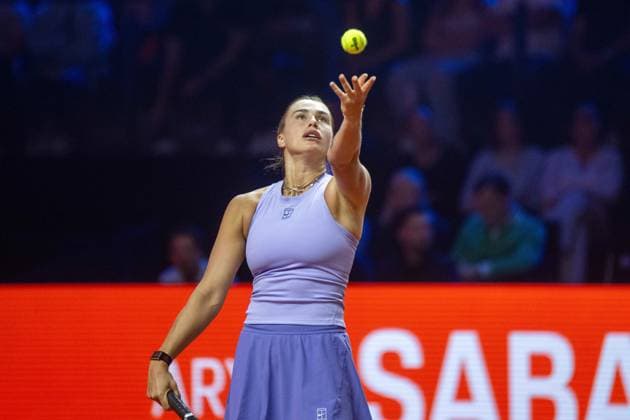 Aryna Sablenka xettx, Germany, Stuttgart, 21 04 2025, Tennis, 48 Porsche Tennis Grand Prix, 2025, Final, A Sabalenka J Ostapenko LAT , Porsche Arena Photo A2 Bildagentur Peter Hartenfelser